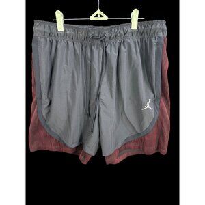 Jordan Dri-FIT‎ Mens Athletic Shorts Size 2XL Gray & Red